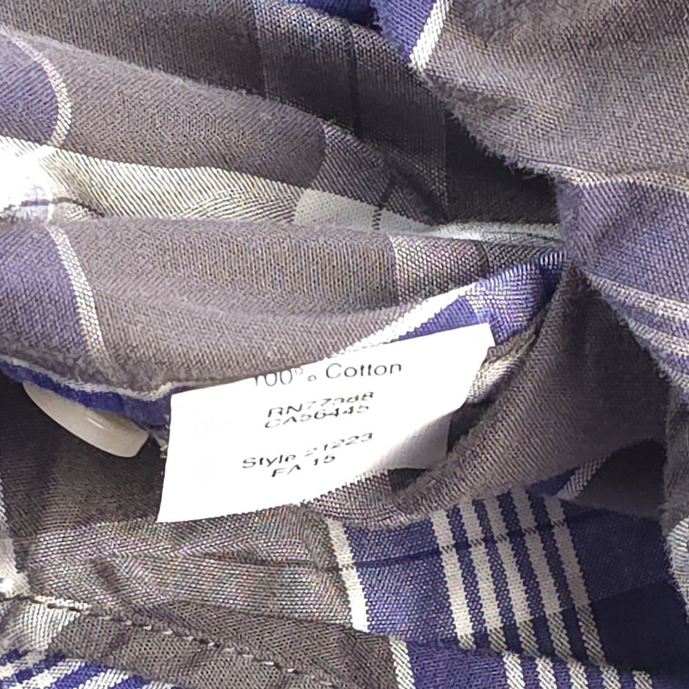 J Crew Shirt Small Slim Fit Blue Gray Plaid Long Sleeve Button Down - Picture 6 of 8